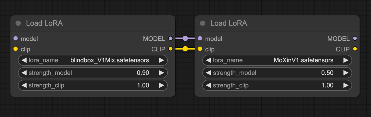 LoRA 节点链式连接
